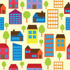 city view ornament pattern. vector illustration