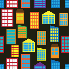 city view ornament pattern. vector illustration