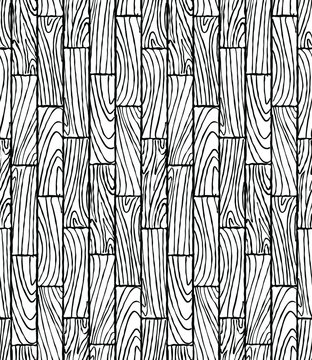 Black and white simple wooden floor. Straight parquet. Seamless pattern.Texture of a wooden parquet. Abstract background of white parquet. Vector illustration.