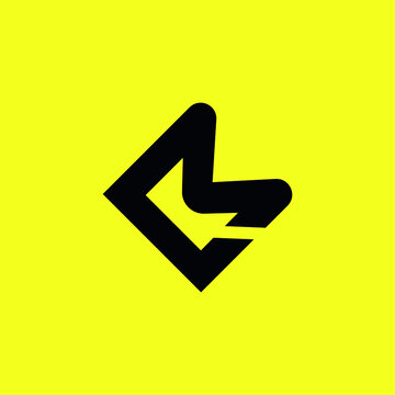 ml lm letter logo design with yellow background
