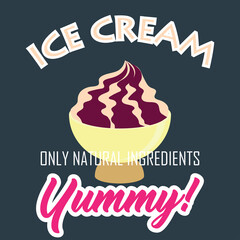 ice cream poster for ice cream store. vector illustration