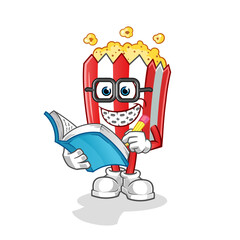 pop corn geek cartoon. cartoon mascot vector
