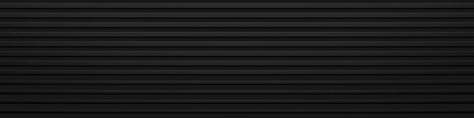 Black abstract background design. Modern horizontal line pattern in monochrome colors. Premium stripe texture for banner, business backdrop. Dark vector template