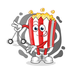 pop corn hypnotizing cartoon. cartoon mascot vector