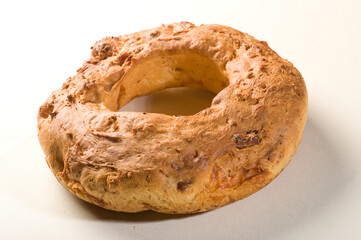 pizza with greaves called pizza con i ciccioli typical of the Easter period in Campania