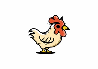 Cute little rooster illustration drawing
