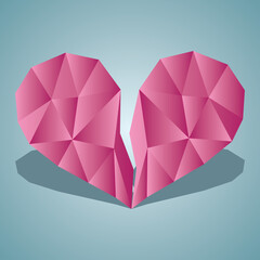 broken heart heartbreak flat icon for broken heart concept, vector illustration