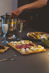 Party for two with champagne and appetizers