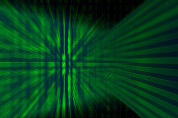 green binary numbers on digital screen background
