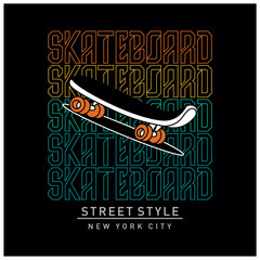 skateboard typography graphic design for t-shirt prints, vector illustration © zoetart