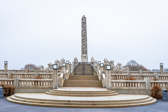 Aerial view of Vigeland park in Oslo, Norway