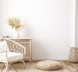 Home interior background, room with minimal decor, 3d render © artjafara