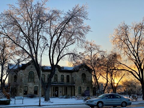 old librery winter in the city Texas hill country Fredericksburg