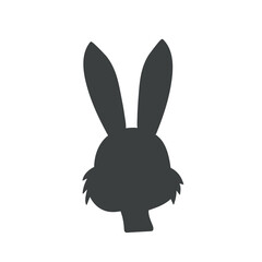 Black rabbit silhouette isolated on white background. Vector illustration