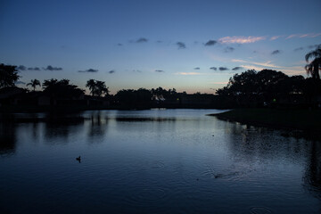 sunset over the lake