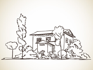 rural house sketch