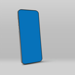 vector Smartphone with blue blank screen