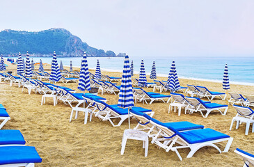 Morning on Kleopatra beach of Alanya, Turkey