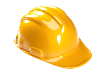 Fototapeta premium Yellow safety helmet know as hardhat on white background. Clipping path. 3d render