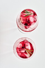 Cranberry rosemary spritzer drink.