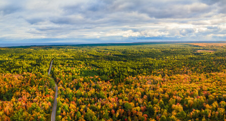 Pretty early morning sunlight near the Pictured Rocks National Lakeshore in Michigan Upper Peninsula - Lake Superior