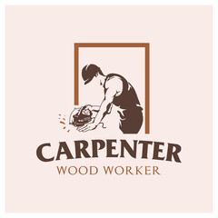 The graphic design of the sawing person is perfect for the carpenter