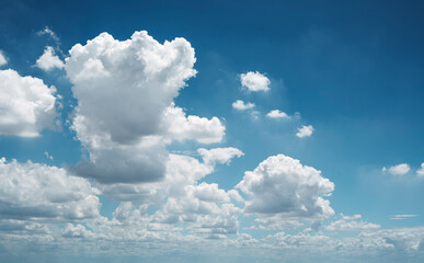 White cloud background and blue sky photo