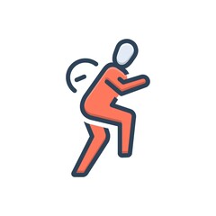 Color illustration icon for slowly