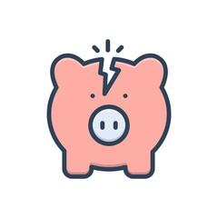 Color illustration icon for poverty