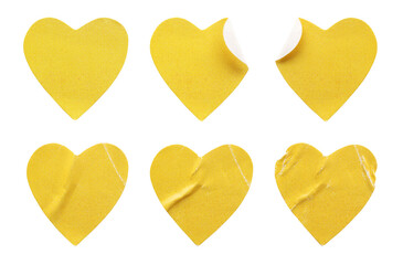 heart shape sticker set isolated on white background