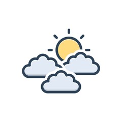 Color illustration icon for sky 