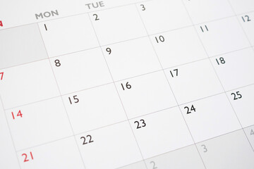 calendar page date background business planning appointment meeting concept