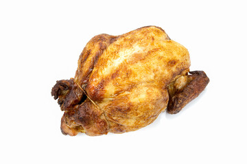 poulet rôti isolé sur un fond blanc