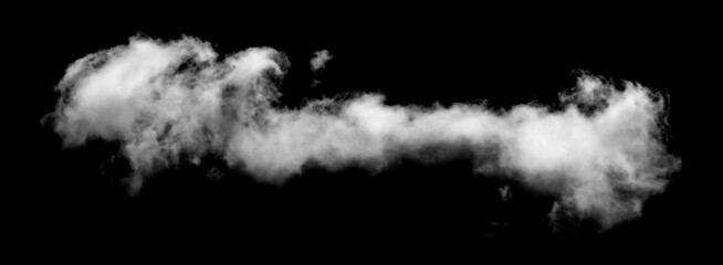 Fototapeta na wymiar White cloud isolated on black background, Fluffy texture , Abstract smoke
