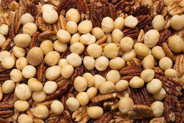Mix of nuts as a background.