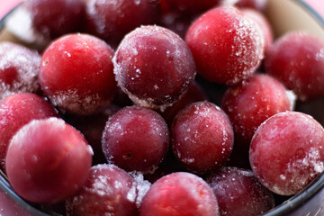 red cherries in a bowl