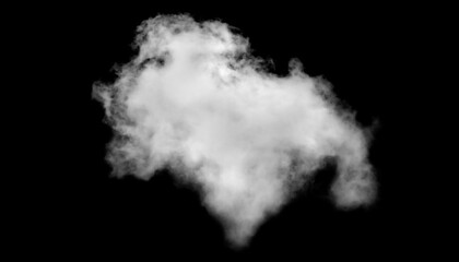 Fototapeta na wymiar White cloud isolated on black background, Fluffy texture , Abstract smoke