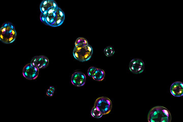 Bubbles isolated on a black background