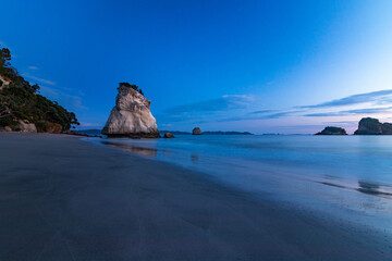 Majestic Cathedral Cove located in New Zealand during sunrise