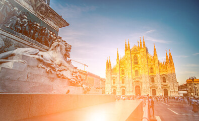 Beautiful cityscape of Piazza del Duomo