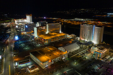 Aerial View of Laughlin, Nevada Skyline at Dusk