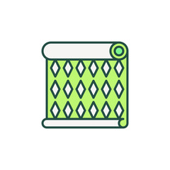 Green Wallpaper Roll vector concept icon or logo element