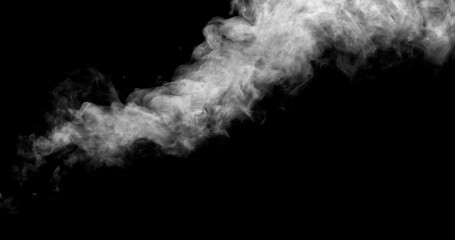 Obraz premium white smoke isolated on black background, abstract powder, water spray, Add smoke effect