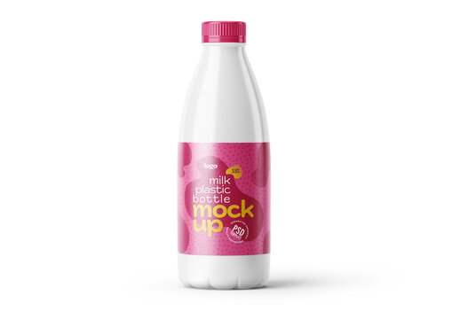 Plastic Yogurt or Milk Bottle Mockup for Design and Branding Projects