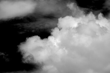 White cloud isolated on black background, Fluffy texture , Abstract smoke