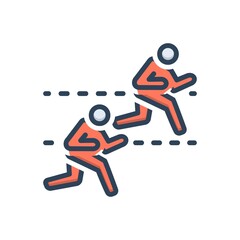 Color illustration icon for compete