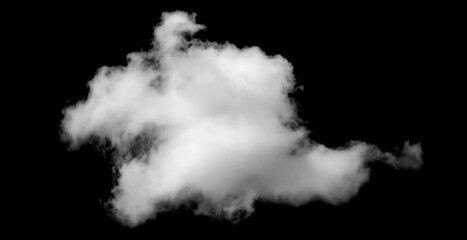White cloud isolated on black background, Fluffy texture , Abstract smoke