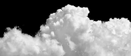 White cloud isolated on black background, Fluffy texture , Abstract smoke