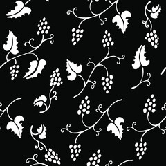 seamless pattern with black and white flowers.vector illustration  