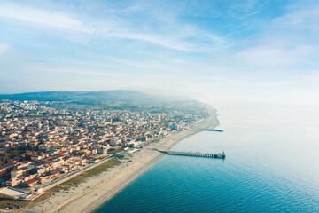 Aerial view of city of Gioia Tauro, Calabria Italy